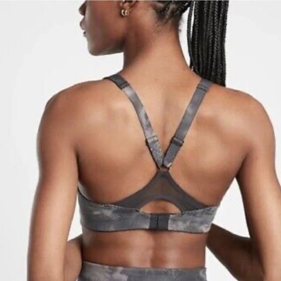 Athleta Advance Printed Sports Bra Black Nebula 32B - Picture 2 of 7